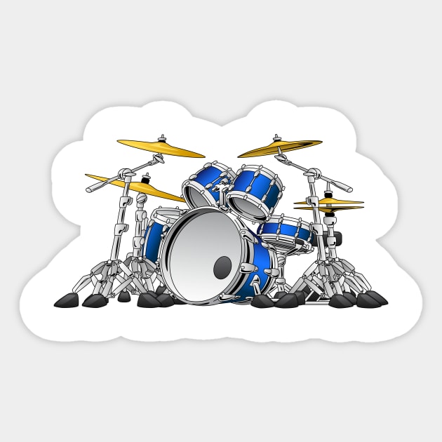 5 Piece Drum Set Cartoon Sticker by hobrath